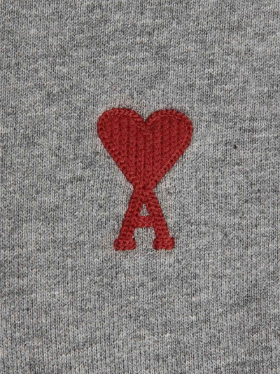 Shop Ami Alexandre Mattiussi Ami De Coeur Hoodie In Gray