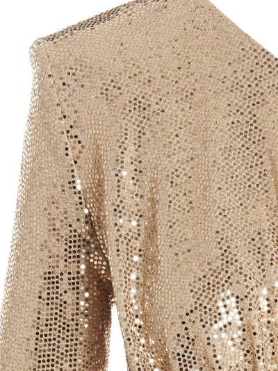 Shop Alexandre Vauthier One-shoulder Glitter Dress In Gold