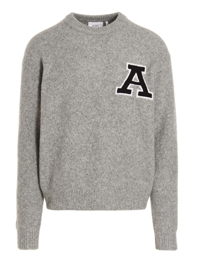 Shop Axel Arigato Logo Embroidery Sweater In Gray