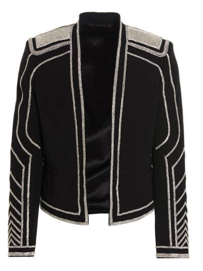 Balmain Embroidered Wool In Noir Argent ModeSens