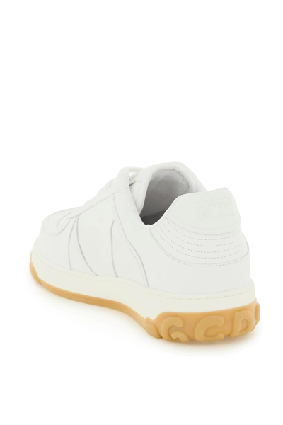 Shop Gcds Nami Leather Sneakers In White