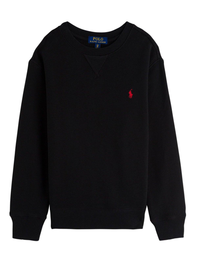 Shop Ralph Lauren Logo Embroidered Sweatshirt In Polo Black