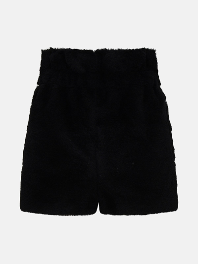 Shop Max Mara Plexiglass Shorts In A Black Wool Blend
