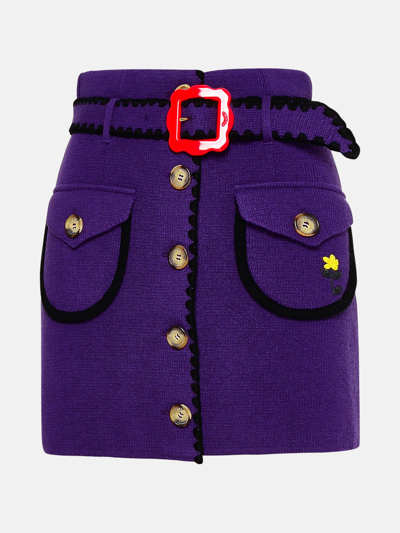 Shop Cormio Viola Wool Miniskirt In Violet