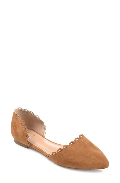 Journee Collection Collection Women's Jezlin Flat In Cognac