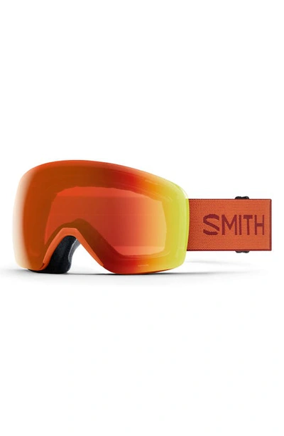 Shop Smith Skyline 157mm Chromapop™ Snow Goggles In Carnelian / Chromapop Red