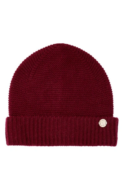 Shop Bruno Magli Rib Cashmere Beanie In Bordeaux