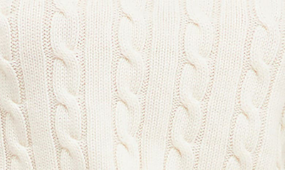 English Factory Puff Sleeve Cable Knit Sweater In Ivory
