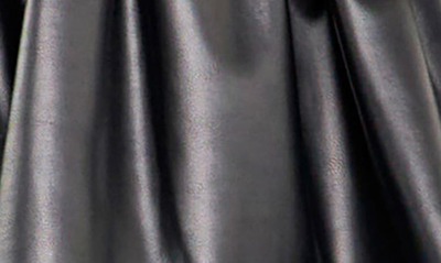 English Factory Puff Sleeve Faux Leather Peplum Top In Black