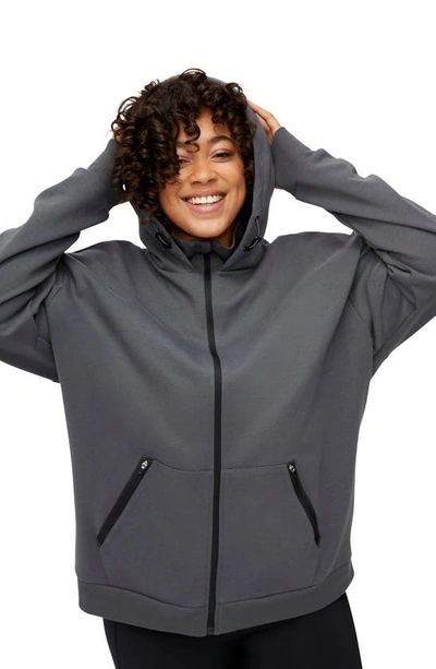 Shop Tomboyx Constant Zip Hoodie In Smoke