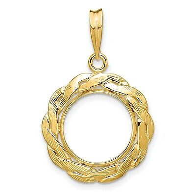 Pre-owned Jewelry Stores Network 1849-1854 $1 Liberty Head Type 1 Prong Set Braided Coin Bezel In 14k Gold