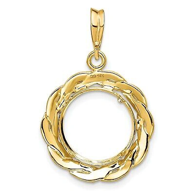 Pre-owned Jewelry Stores Network 1849-1854 $1 Liberty Head Type 1 Prong Set Braided Coin Bezel In 14k Gold