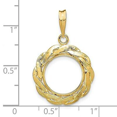 Pre-owned Jewelry Stores Network 1849-1854 $1 Liberty Head Type 1 Prong Set Braided Coin Bezel In 14k Gold