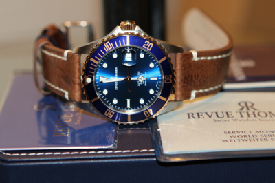 Pre-owned Revue Thommen Xl Diver Blue Dial Men's Swiss Made Automatic Watch $2550