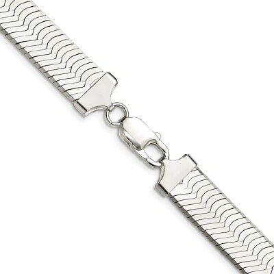 Pre-owned Phoenix Fire Corporation Solid 925 Silver Herringbone Chain Necklace | Designs By Nathan | 10.5mm 18" |