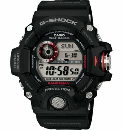 Pre-owned G-shock Casio  Gw9400-1 Rangeman Military Black Triple Sensor Atomic Watch