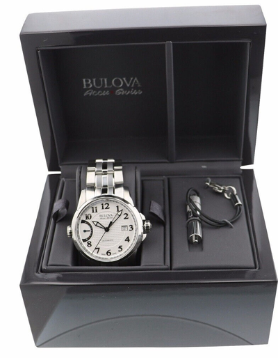 Pre owned Bulova Accu swiss Calibrator 63b172 Swiss Made Men s Automatic Watch 1695 ModeSens