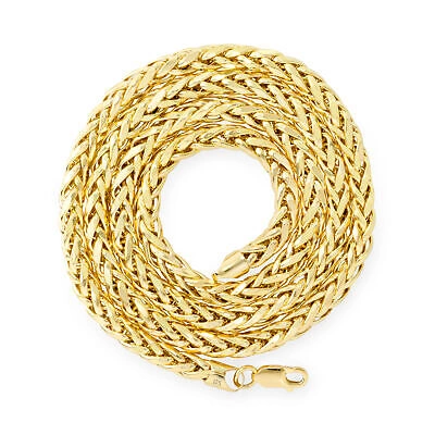 Pre-owned Nuragold 10k Yellow Gold 5mm Palm Wheat Foxtail Franco Round Spiga Chain Necklace 30"