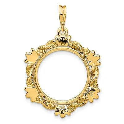 Pre-owned Jewelry Stores Network 14k Yellow Gold Clam Shell Motif Prong Set Us Mercury Dime Coin Bezel