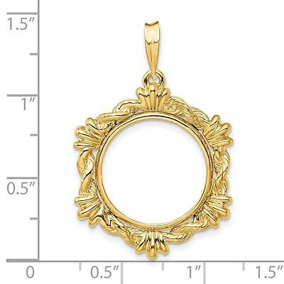 Pre-owned Jewelry Stores Network 14k Yellow Gold Clam Shell Motif Prong Set Us Mercury Dime Coin Bezel