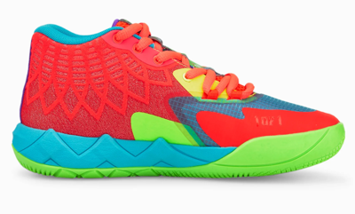 Pre-owned Puma Mb.01 Be You Lamelo Ball Boys Gs Kids Youth Green Gecko Red Blast 376889-01
