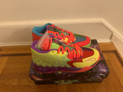 Pre-owned Puma Mb.01 Be You Lamelo Ball Boys Gs Kids Youth Green Gecko Red Blast 376889-01
