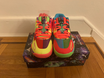 Pre-owned Puma Mb.01 Be You Lamelo Ball Boys Gs Kids Youth Green Gecko Red Blast 376889-01