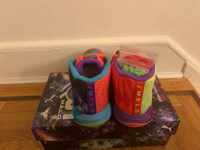 Pre-owned Puma Mb.01 Be You Lamelo Ball Boys Gs Kids Youth Green Gecko Red Blast 376889-01