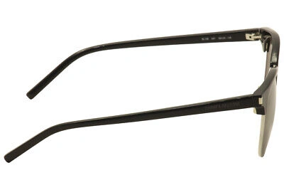 Pre-owned Saint Laurent Sl108 Sl/108 001 Black/silver Pilot Sunglasses 52mm In Gray