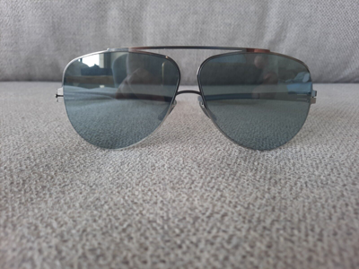 Pre-owned Ic! Berlin Ic Berlin Aviator Sunglasses Model Maik O Color Chrome Blue L. Mirror Lenses 61