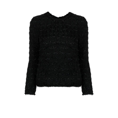 Shop Balenciaga Black Back-to-front Tweed Top