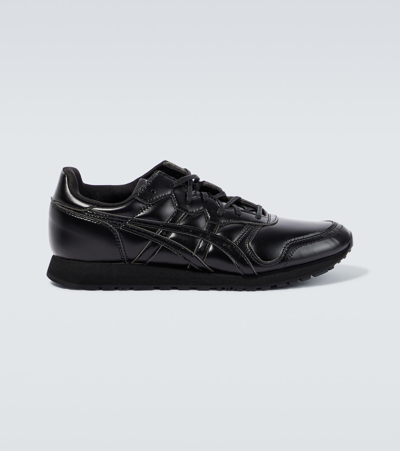Shop Comme Des Garçons Shirt X Asics Faux-leather Low-top Sneakers In Black