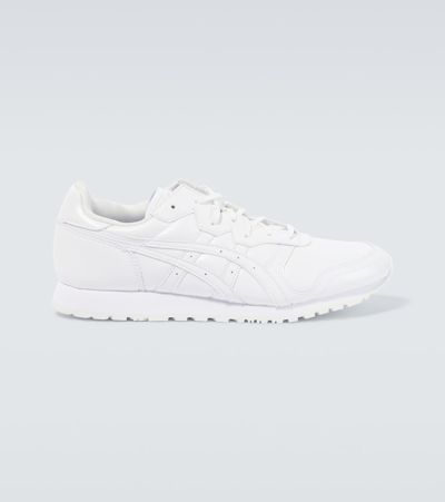 Shop Comme Des Garçons Shirt X Asics Faux-leather Low-top Sneakers In White