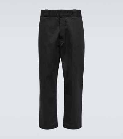 Shop Junya Watanabe Cropped Cotton-blend Twill Pants In Black