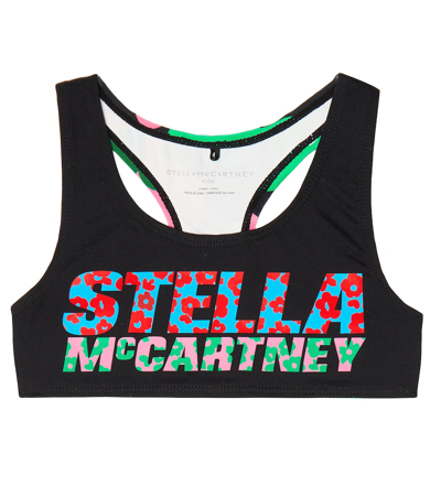 Shop Stella Mccartney Logo Active Crop Top In Nero
