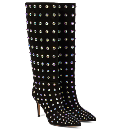 Shop Gianvito Rossi Spectra Embellished Knee-high Boots In Black
