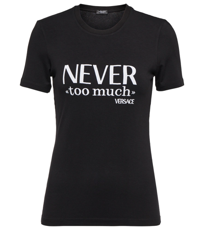 Shop Versace Never Too Much Embroidered T-shirt In Black