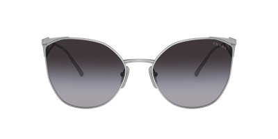 Prada Womens Silver Pr 57ys Aviator Steel And Polyamide Sunglasses In Grey Gradient