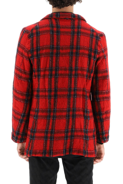 Shop Comme Des Garçons Shirt Comme Des Garcons Shirt Tartan Wool Blazer In Red
