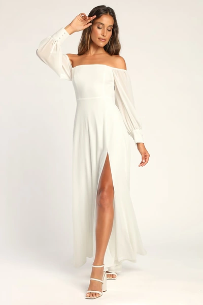 Lulus white off deals the shoulder dress