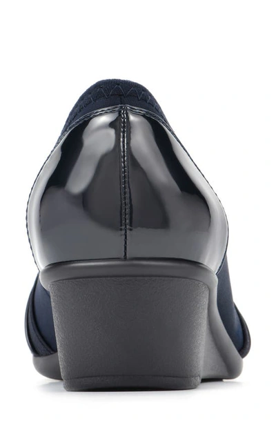 Shop Cliffs By White Mountain Bowie Wedge Pump In Navy/ Nylon