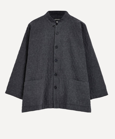 Shop Eskandar Women's Recycled Cotton Mandarin Jacket In Derby Grey