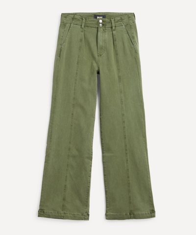 Shop Paige Women's Brooklyn Wide Jeans In Vintage Ivy Green