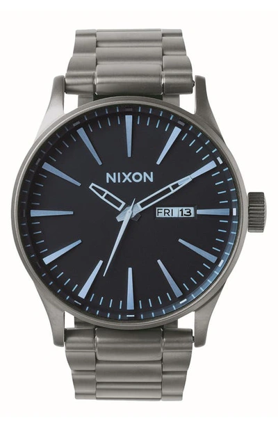 Nixon Sentry Bracelet Watch, 42mm In Gunmetal
