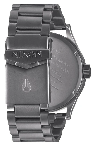 Shop Nixon Sentry Bracelet Watch, 42mm In Gunmetal