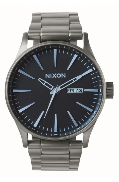 Shop Nixon Sentry Bracelet Watch, 42mm In Gunmetal