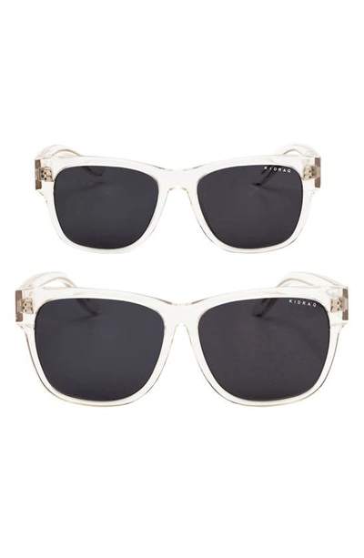 Shop Kidraq Set Of 2 Ocean Wave Sunglasses In Ice Clear