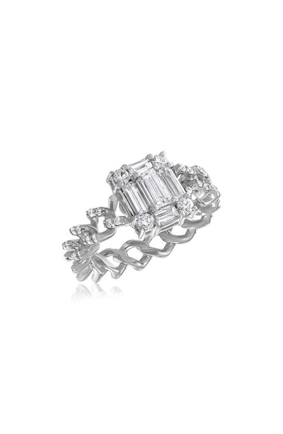 Shop Mindi Mond Clarity Cube Diamond Link Ring In 18k Wg