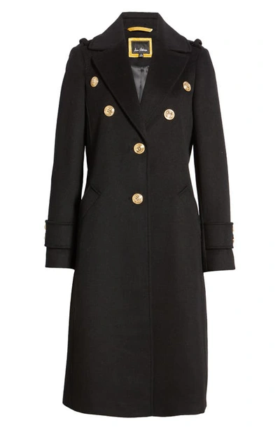 Shop Sam Edelman Crested Button Wool Blend Coat In Black