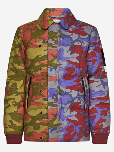 Shop Stone Island 435e6 S.i. Heritage Camo Ripstop Nylon Down Down Jacket In Multicolor